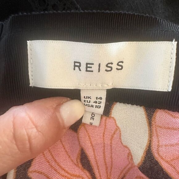 REISS Kolbie Floral Printed Slip Skirt in Coral Size Women's 10 - Picture 7 of 8